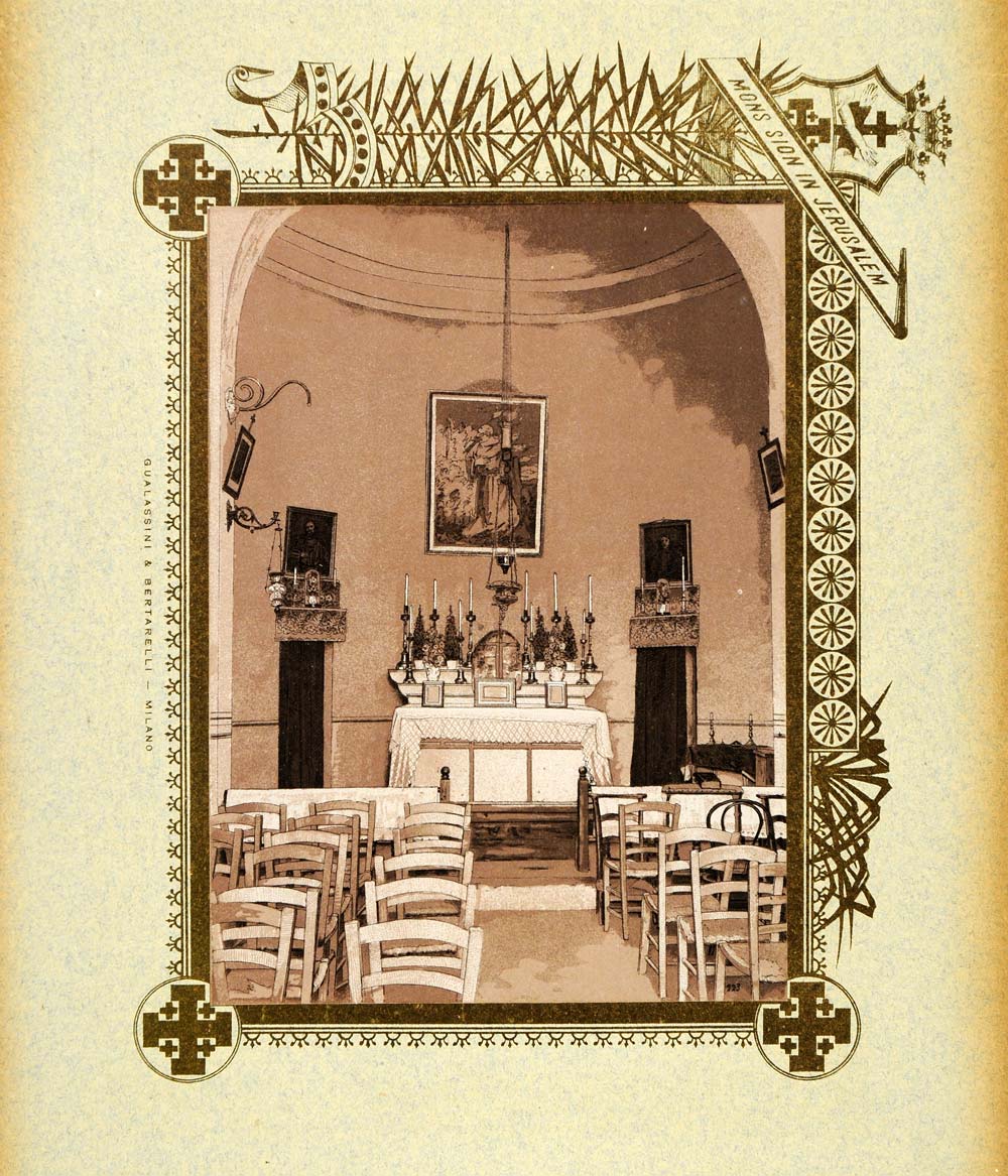 1893 Etching Damanhur Church Holy Annunciation Interior - ORIGINAL PS4