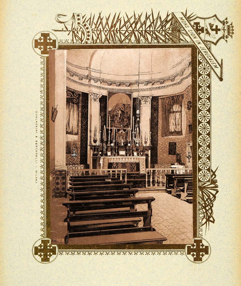 1893 Etching Rosetum Church Holy Family Interior - ORIGINAL PS4