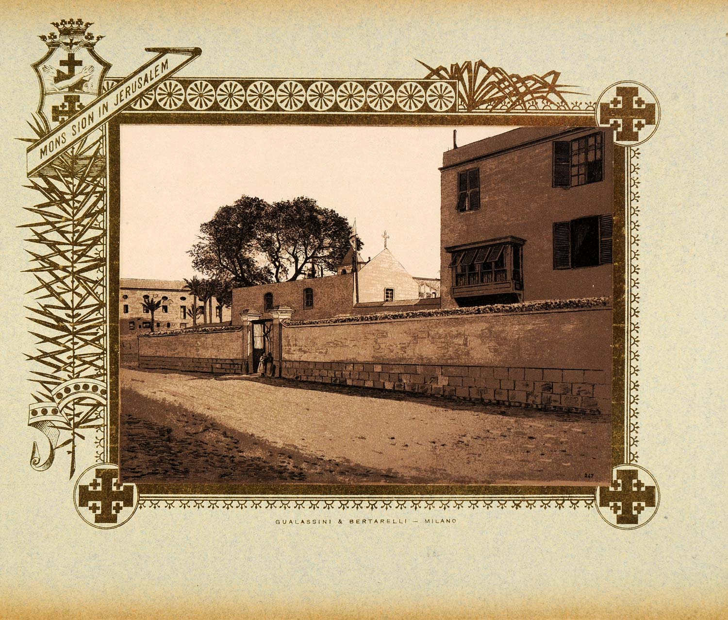 1893 Etching Cairo Bulak Quarter Church Mount Carmel BV - ORIGINAL PS4