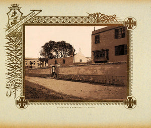 1893 Etching Cairo Bulak Quarter Church Mount Carmel BV - ORIGINAL PS4