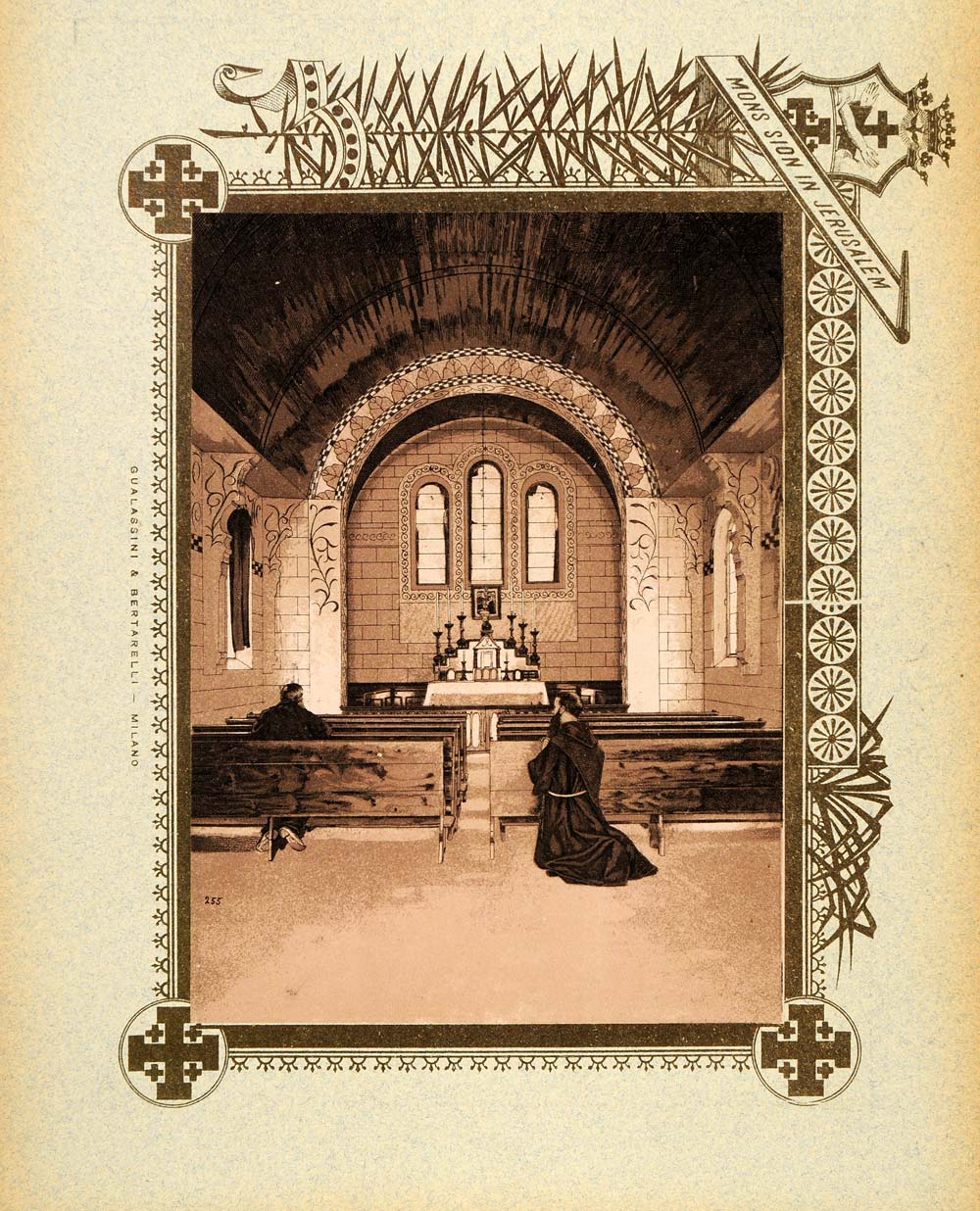 1893 Etching Isthmus Suez Teufik Church Helena Interior - ORIGINAL PS4