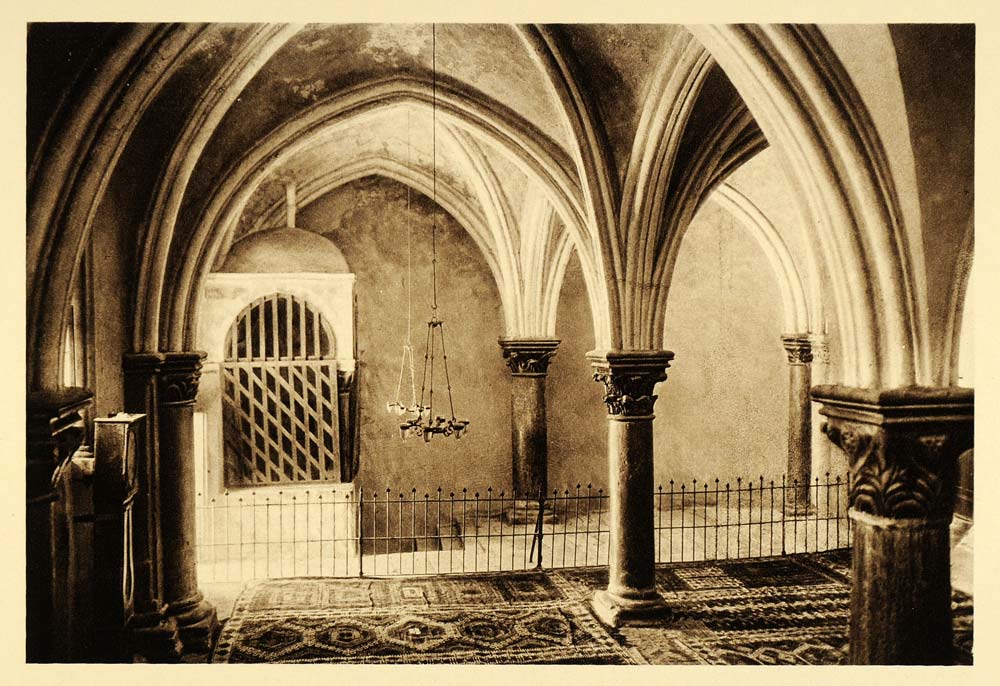 1925 Last Supper Upper Room Jerusalem Photogravure - ORIGINAL PHOTOGRAVURE PS5