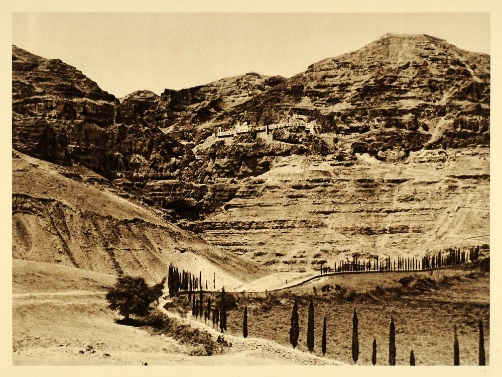 1925 Monastery Temptation Mount Quarantania Palestine - ORIGINAL PS5