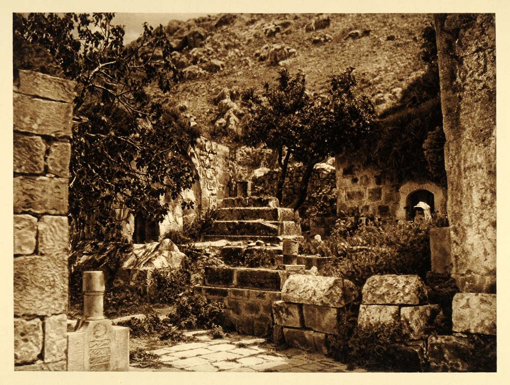 1925 Muslim Cemetery Nablus West Bank Photogravure - ORIGINAL PHOTOGRAVURE PS5