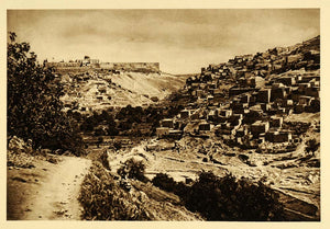 1925 Jerusalem Old City Wall Temple Mount Kidron Valley - ORIGINAL PS6