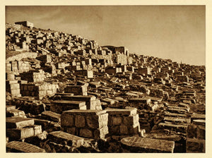 1925 Jewish Cemetery Graves Kidron Valley Jerusalem - ORIGINAL PHOTOGRAVURE PS6
