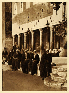 1925 Bethlehem Interior Church of the Nativity People - ORIGINAL PS6