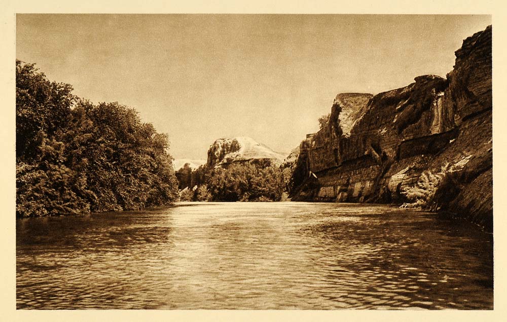 1925 Jordan River Rock Bank Lehnert Landrock Palestine - ORIGINAL PS6