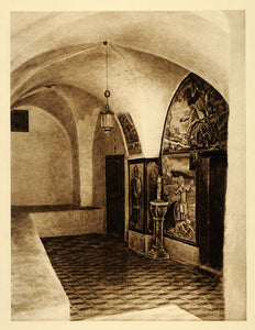 1925 Mar Saba Monastery Interior Chrysorrhoa Chapel - ORIGINAL PHOTOGRAVURE PS6