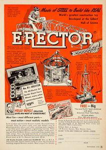 1949 Ad Gilbert Hall of Science Erector Set Model Toy Ferris Wheel