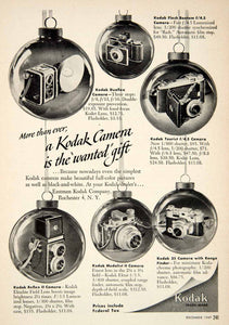 1949 Ad Eastman Kodak Camera Duaflex Bantam Medalist II Christmas Holiday PSC1