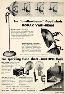 1950 Ad Eastman Kodak Vari-Beam Standlight Clamplight Flash Advertisement PSC1
