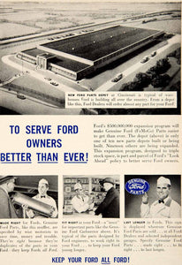 1951 Ad Ford Cincinnati Ohio Fomoco Motor Plant Carburetor Aerial View PSC1