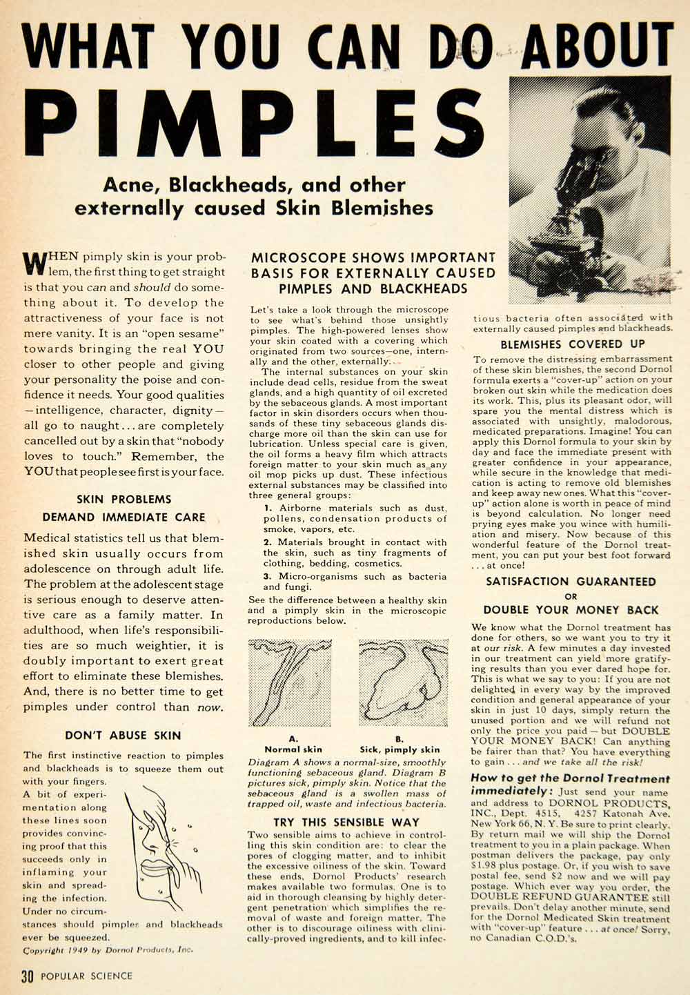1950 Ad Dornol 4357 Katonah Ave Pimples Acne Skin Care Hygiene Medicated PSC2