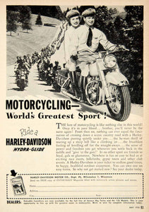 1950 Ad Harley Davidson Motorcyle Motorbike Formation Milwaukee Enthusiast PSC2