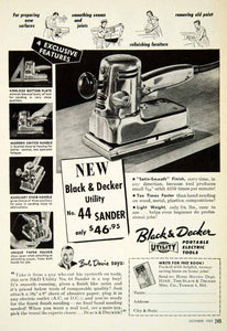 1952 Ad Black Decker Sander Electric Towson Sand Paper Power Tool Bob Davis PSC2