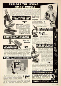 1953 Ad Microscope 4400 Sunset Bvld Los Angeles Lens Kit Science Akron PSC2