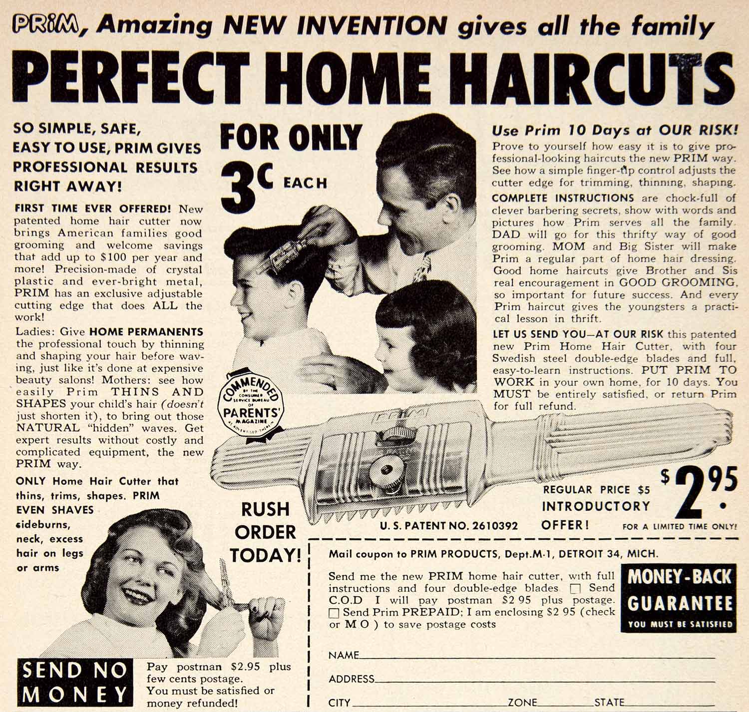 1953 Ad Prim Products Detroit Haircut Hairdressing Children Thinner Layers PSC2