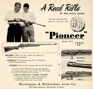 1949 Ad Pioneer Harrington Richardson Arms Rifle Gun 365 Park Avenue PSC2