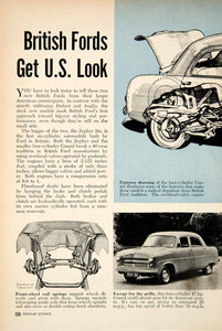 1951 Article British Ford American Cutaway Consul Automobile Car Engine PSC2