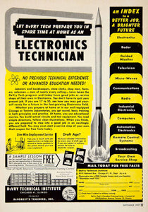 1957 Ad DeVry Technical Institute 4141 Belmont Ave Chicago IL College PSC3