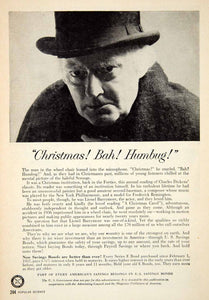 1957 Ad Council PSA US Savings Bonds Ebenezer Scrooge Christmas Holiday PSC3