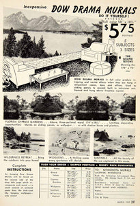 1959 Ad Dow Drama Art Murals Household Decor LeCenter Minnesota Landscape PSC3