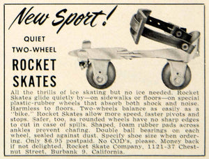 1953 Ad Rocket Roller Skates 1121-37 Chestnut St Burbank CA Sporting Goods PSC3