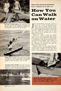 1959 Article Popular Science Joe Conover Water Ski Shoes Plywood Pontoons PSC3