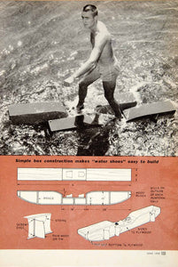 1959 Article Popular Science Joe Conover Water Ski Shoes Plywood Pontoons PSC3