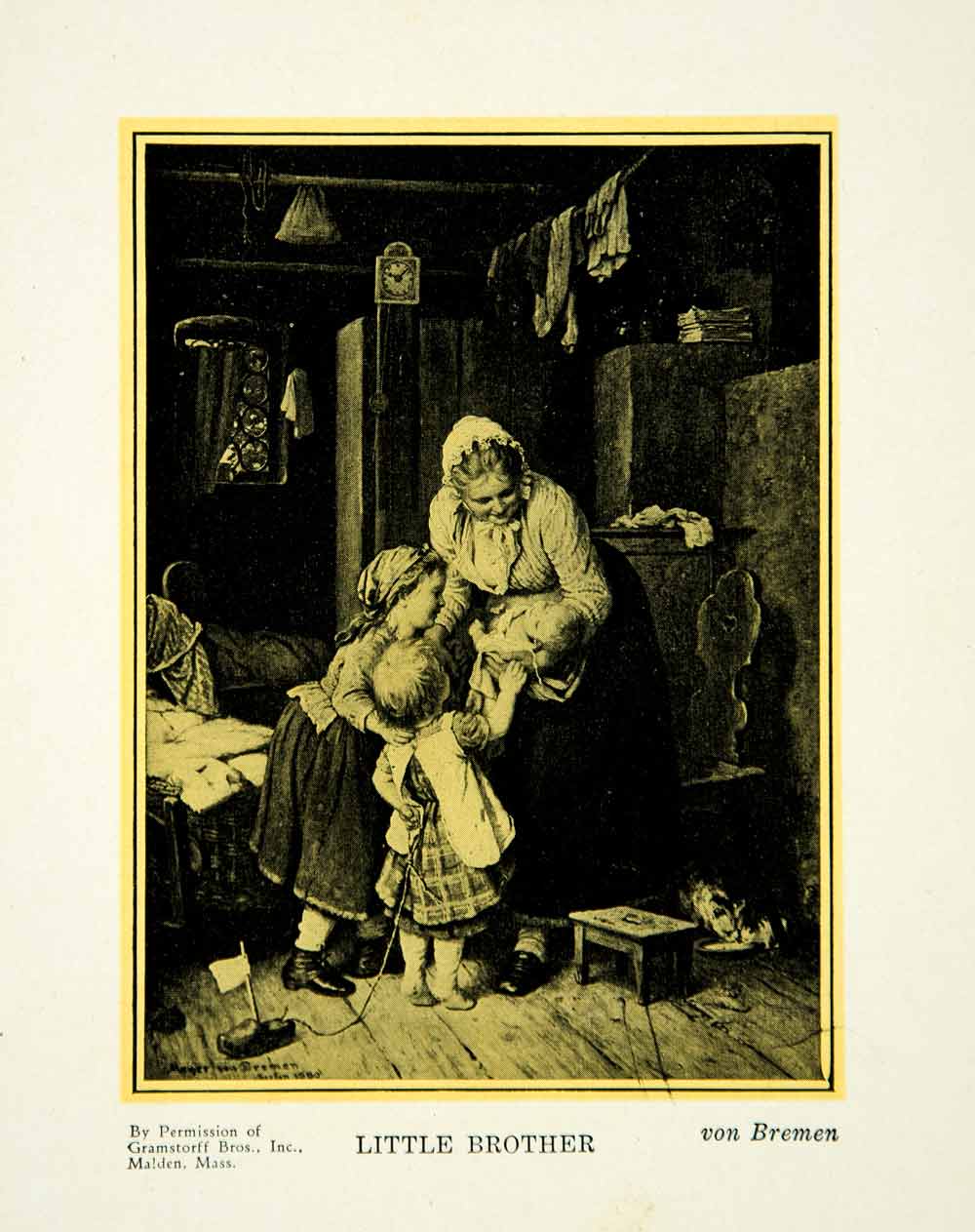 1927 Print Johann Georg Meyer Von Bremen Art New Baby Portrait