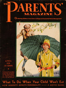 1931 Cover Parents Magazine C. C. Beall Rain Umbrella - ORIGINAL PTS1