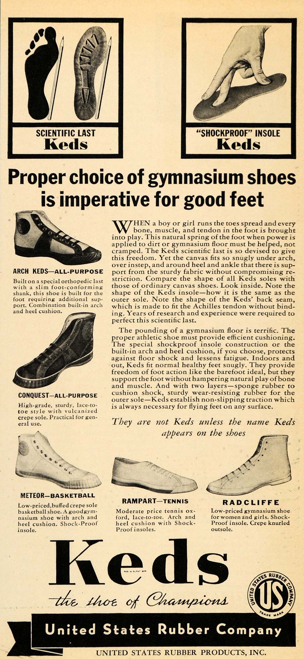 1935 Vintage Ad Keds Shoes Sneakers Conquest Meteor - ORIGINAL ADVERTISING PTS1