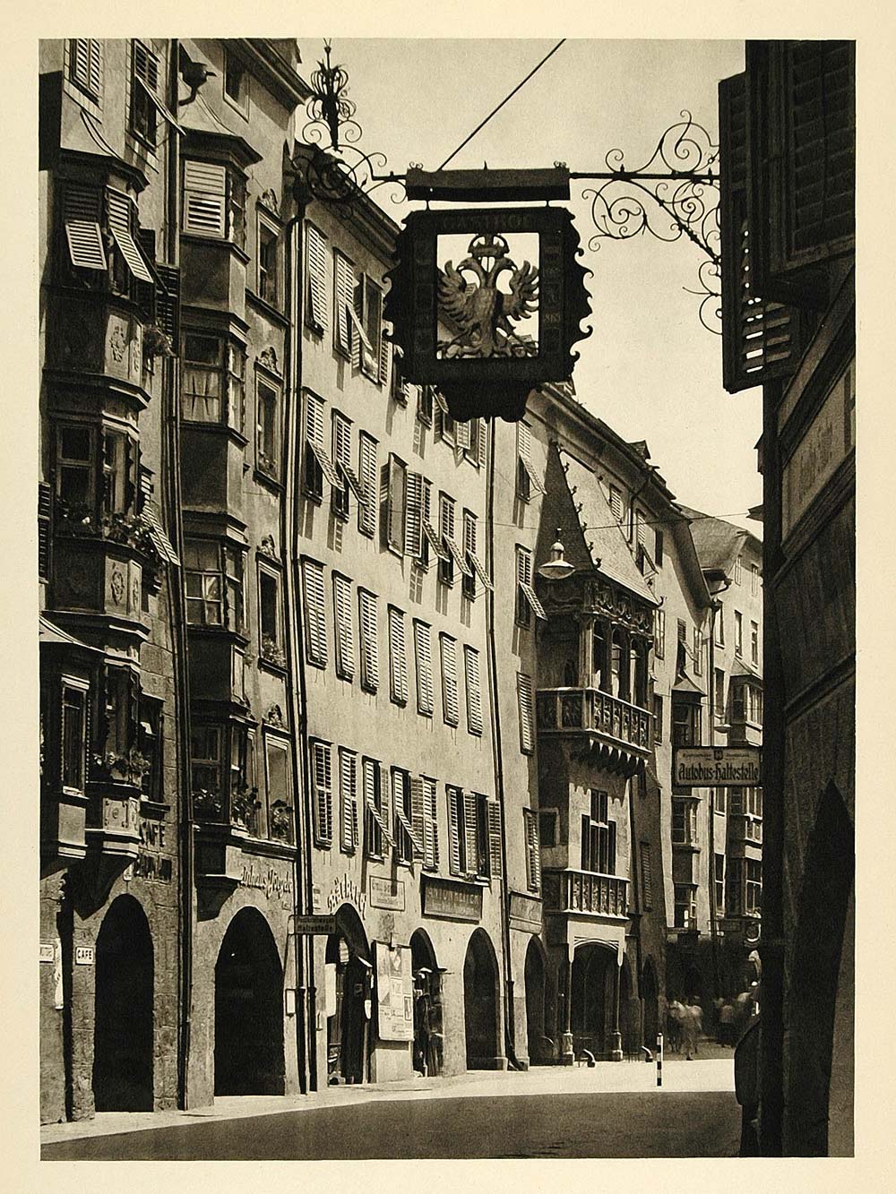 1935 Innsbruck Austria Hotel Goldener Adler Sign Street - ORIGINAL PTW1