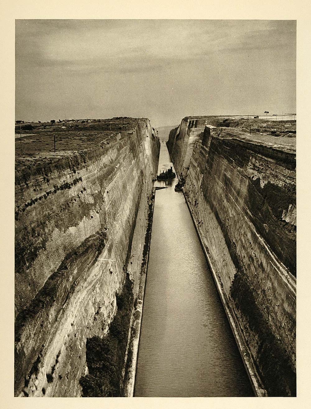 1935 Corinth Canal Greece Martin Hurlimann Photogravure - ORIGINAL PTW1