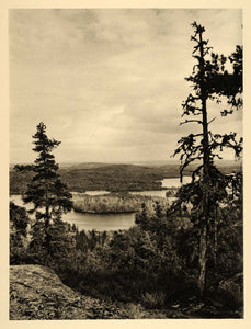 1935 Lake Paijanne Finland Landscape Trees Photogravure - ORIGINAL PTW2