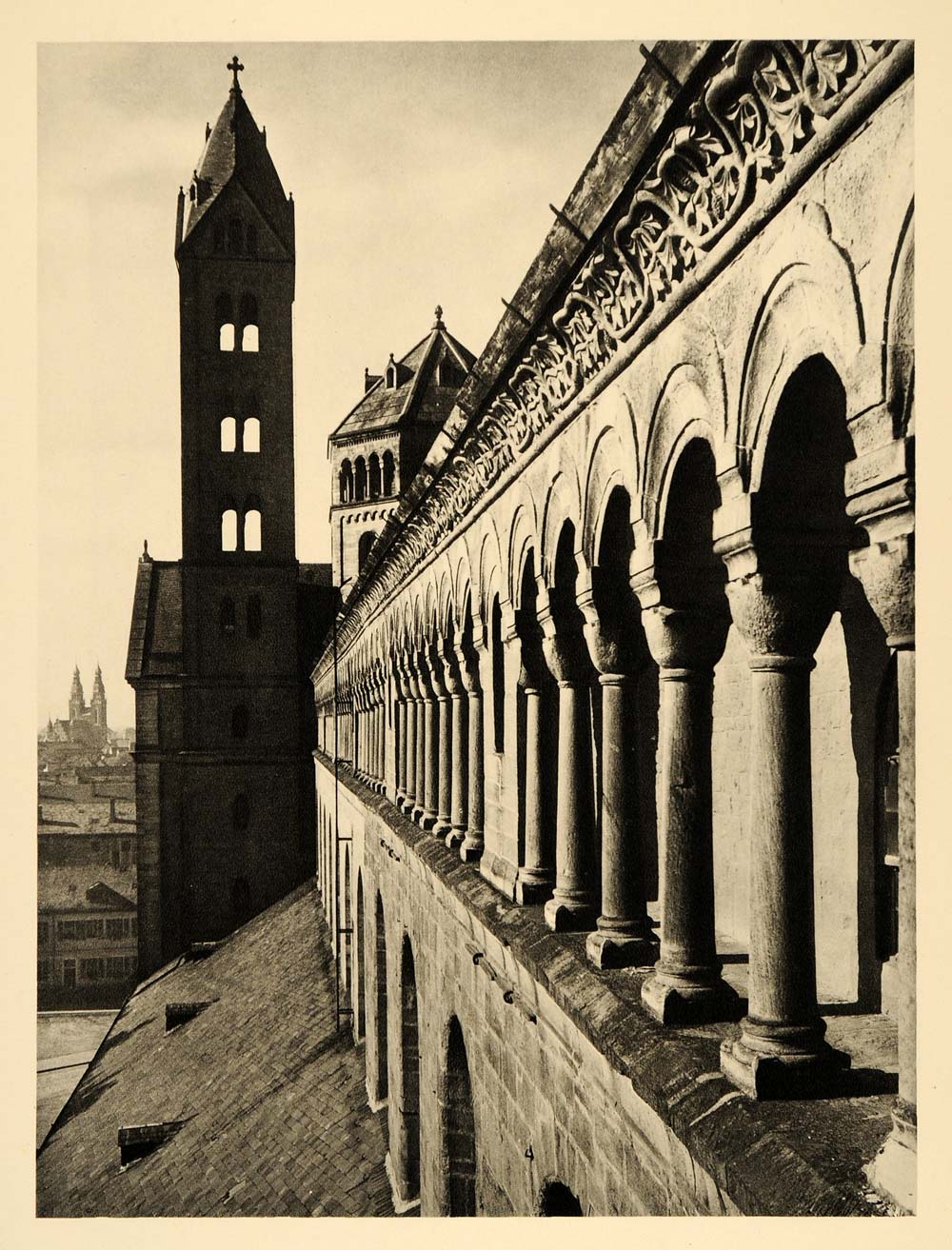 1935 Speyer Cathedral Romanesque Germany Photogravure - ORIGINAL PTW2
