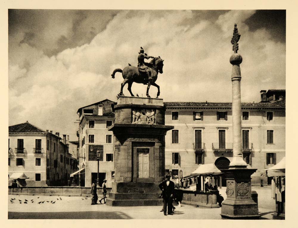 1935 Gattamelata Donatello Piazza del Santo Padua Italy - ORIGINAL PTW2