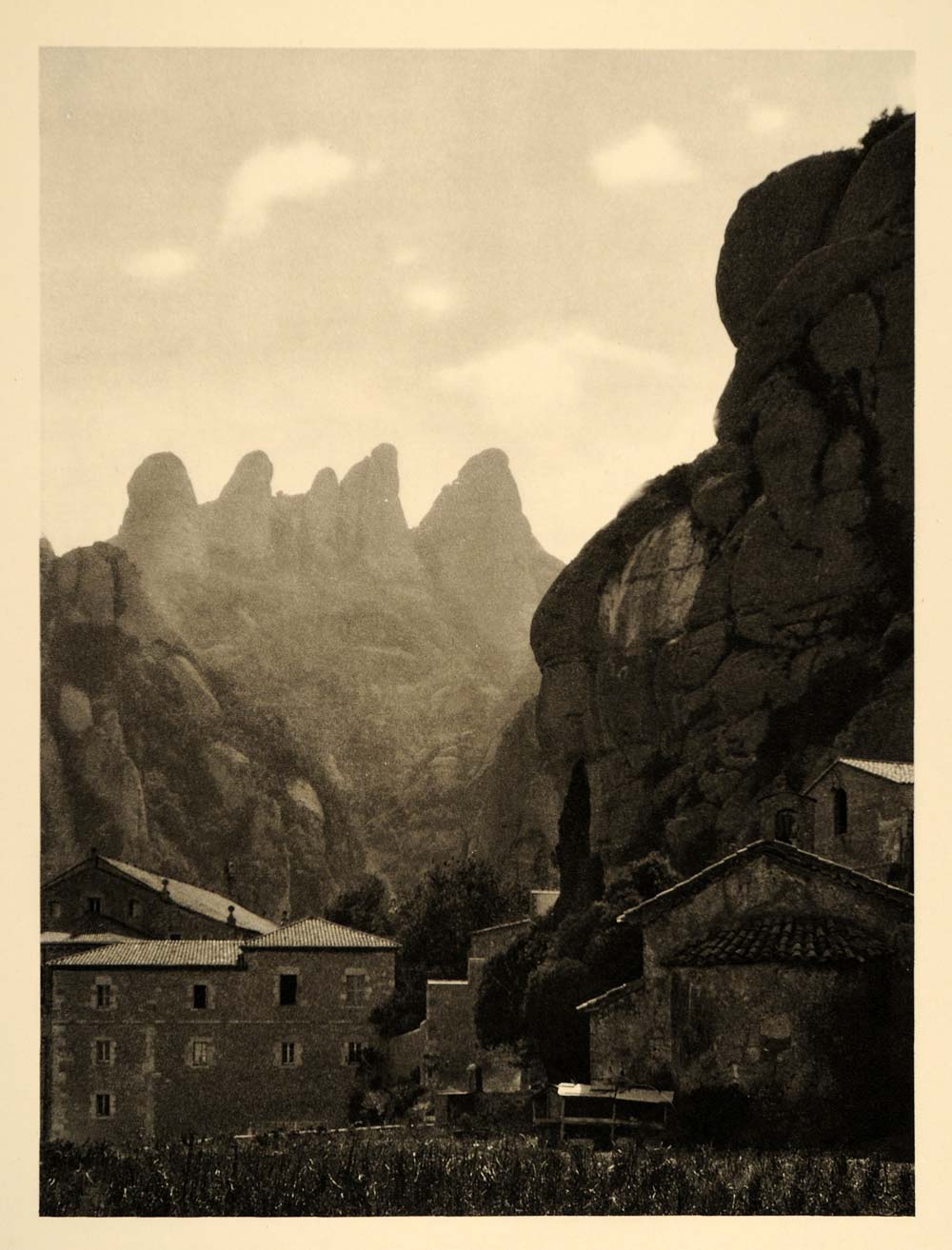 1935 Monastery Abbey Montserrat Mountain Spain Malina - ORIGINAL PTW2