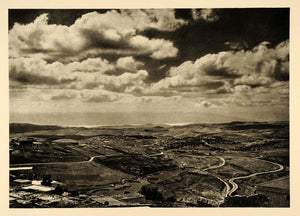1935 Jordan River Valley Panorama View Dead Sea Moab - ORIGINAL PTW2