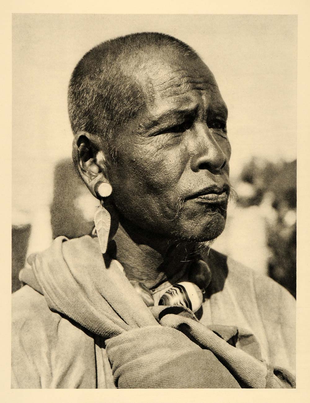 1935 Chieftain Portrait Man Burma Myanmar Hurlimann - ORIGINAL PHOTOGRAVURE PTW2