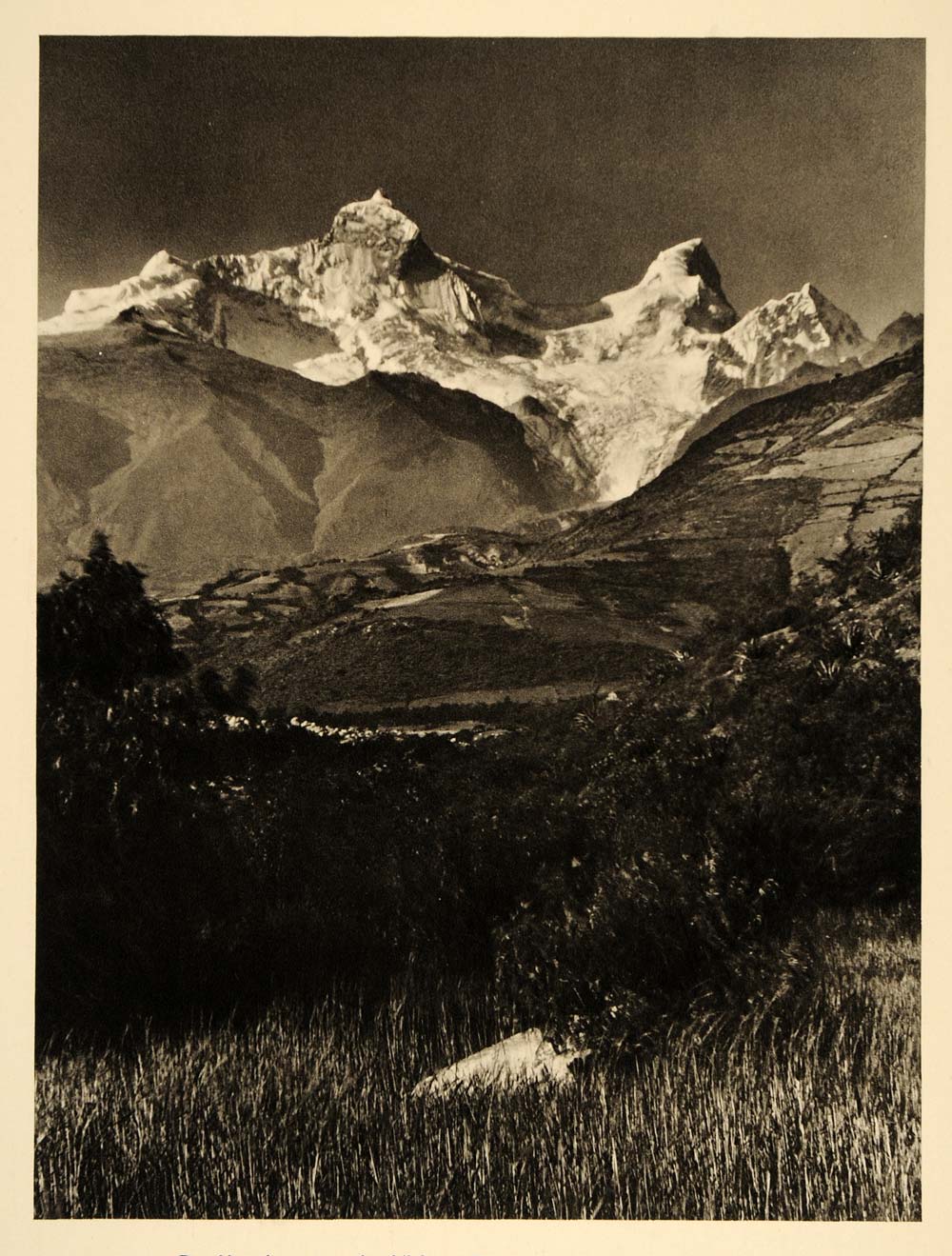 1935 Huandoy Mountain Range Peak Cordillera Blanca Peru - ORIGINAL PTW2