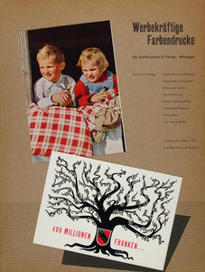 1947 Print Ad Children Buchdruckei B. Fischer Munsingen - ORIGINAL PUB1