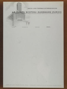 1947 Sample Letterhead AG Eugen Scotoni Gassmann Zurich - ORIGINAL PUB1