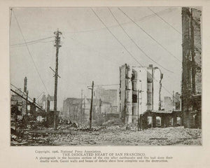 1906 San Francisco Earthquake Business District Print ORIGINAL HISTORIC QUAKE