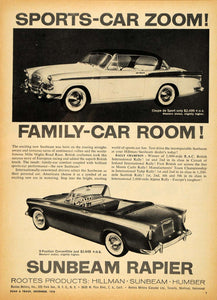 1958 Ad Rootes Sunbeam Rapier Convertible Sport Coupe - ORIGINAL RAT1
