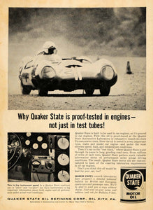 1959 Ad Quaker State Refining Car Motor Oil Dynamometer - ORIGINAL RAT1