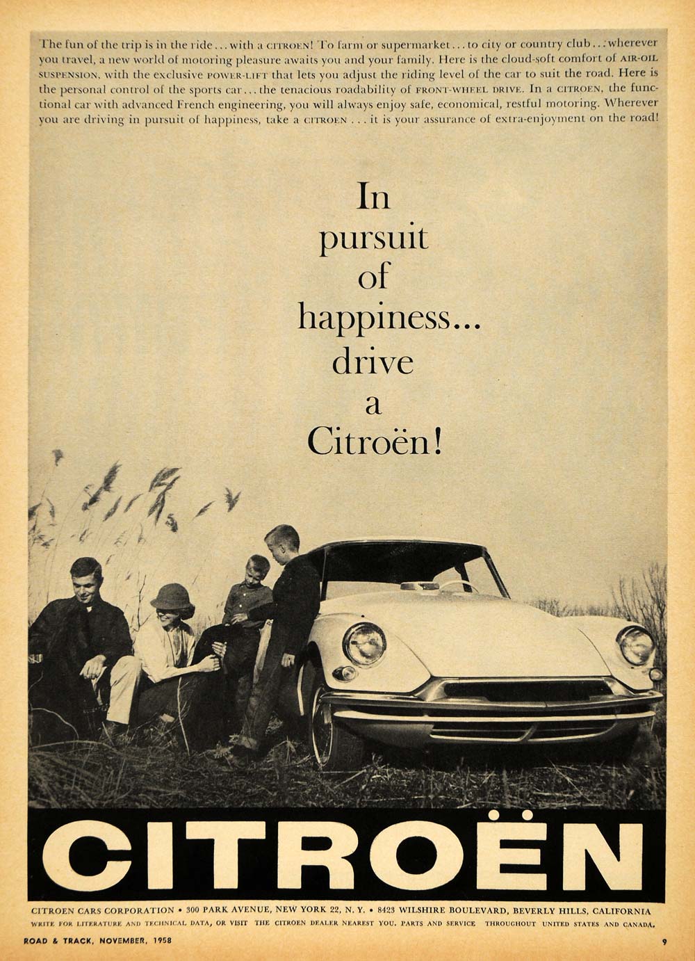 1958 Ad Drive Citroen Car Power-Lift Air-Oil Suspension - ORIGINAL RAT1
