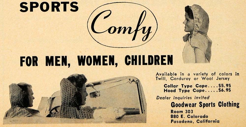1958 Ad Goodwear Sports Clothing Automotive Hair Nets - ORIGINAL RAT1