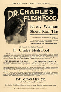 1904 Ad Dr Charles Company Flesh Food Develop Bust Fat - ORIGINAL RB1